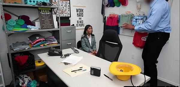  Black cop arrested feisty Asian teen Jada Kai and fucked her in his office